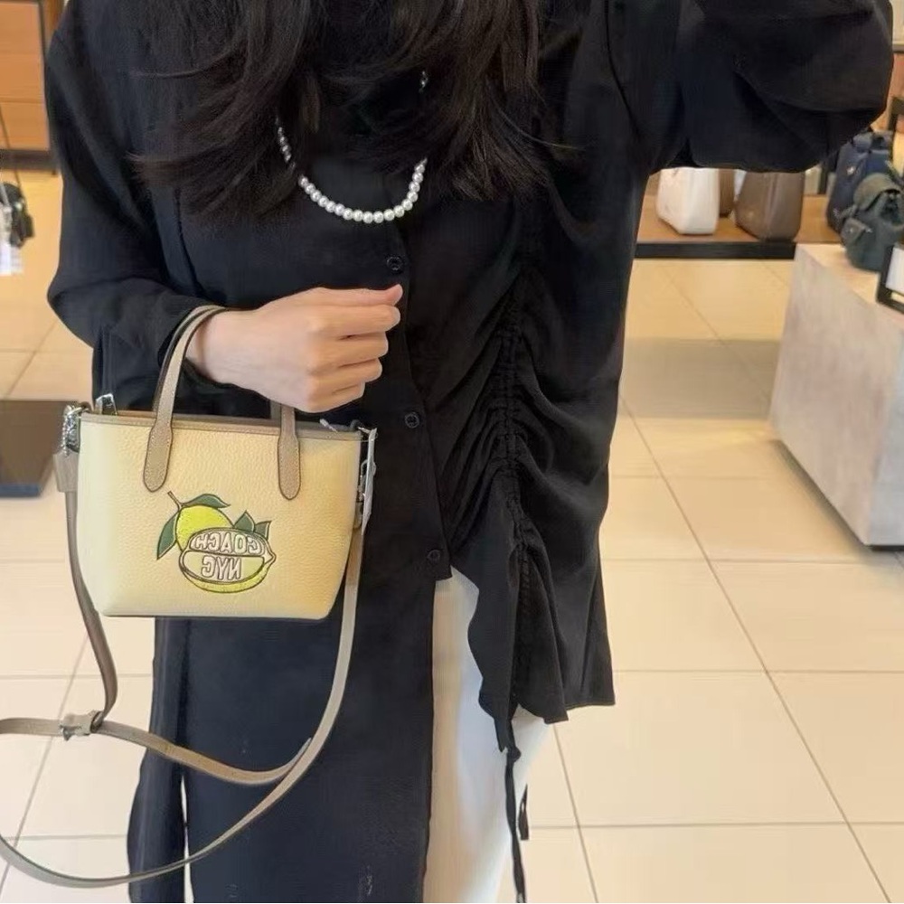 NWT Limited Coach City Mini Tote Bag Leather CAK22 LEMON
